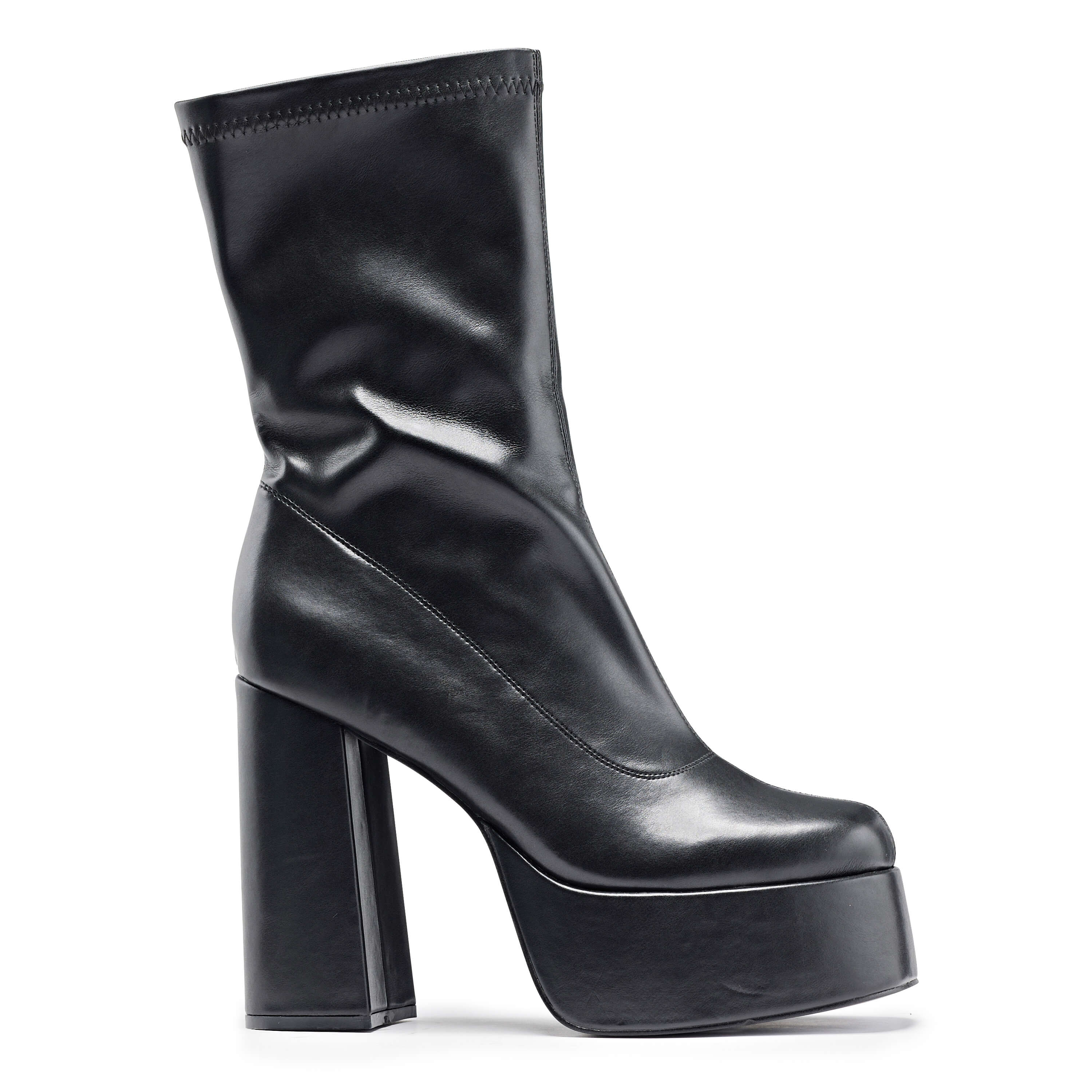 Mens black best sale heeled boots