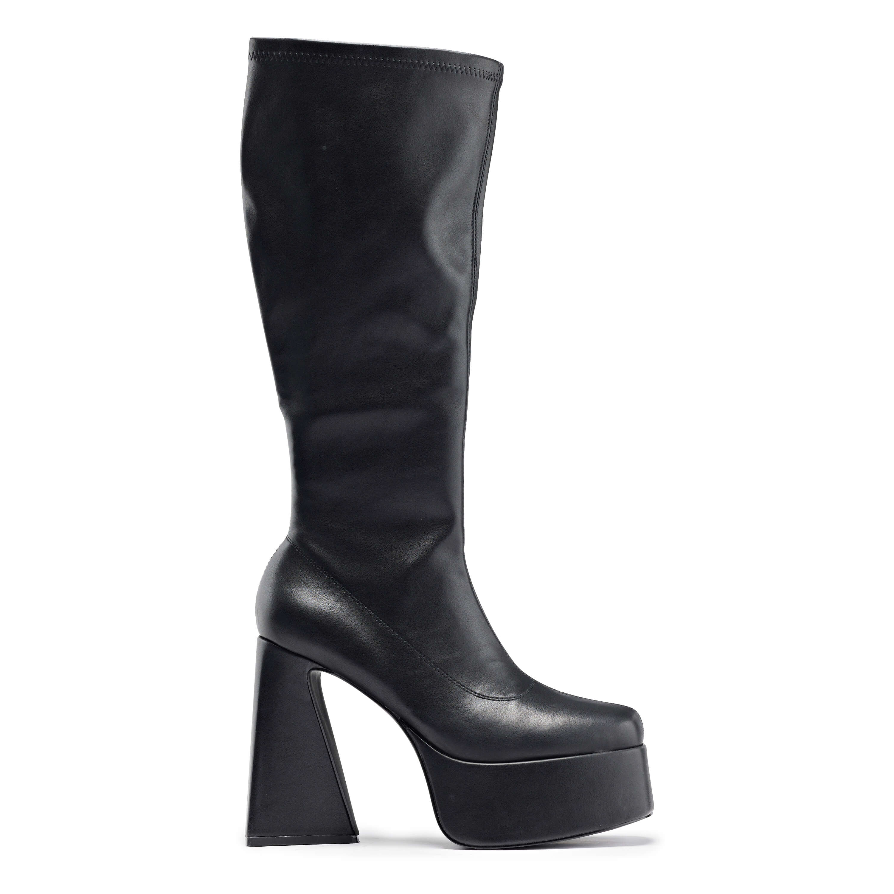 Marfa Black Heeled Long Boots – KOI footwear