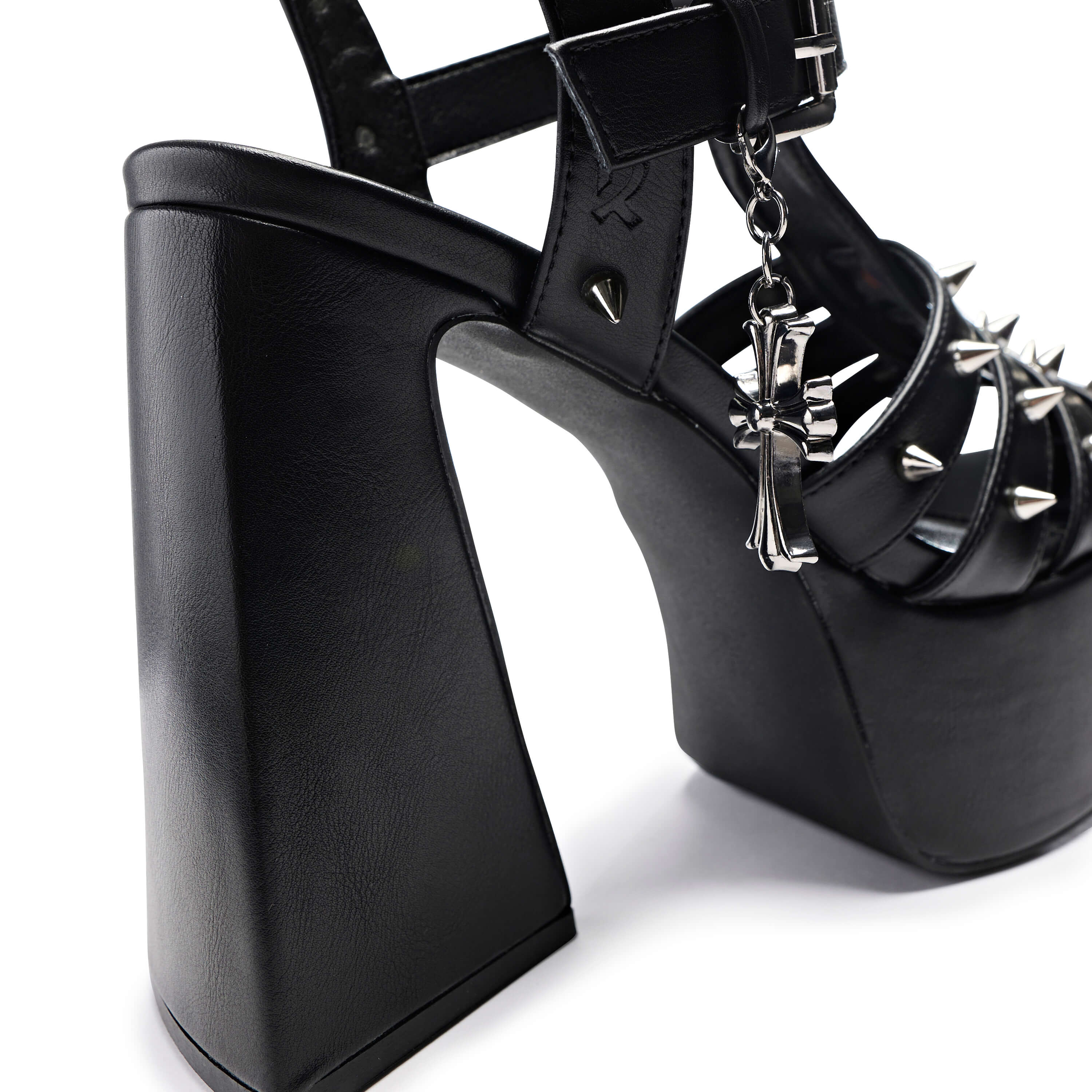 Black studded platform heels sale