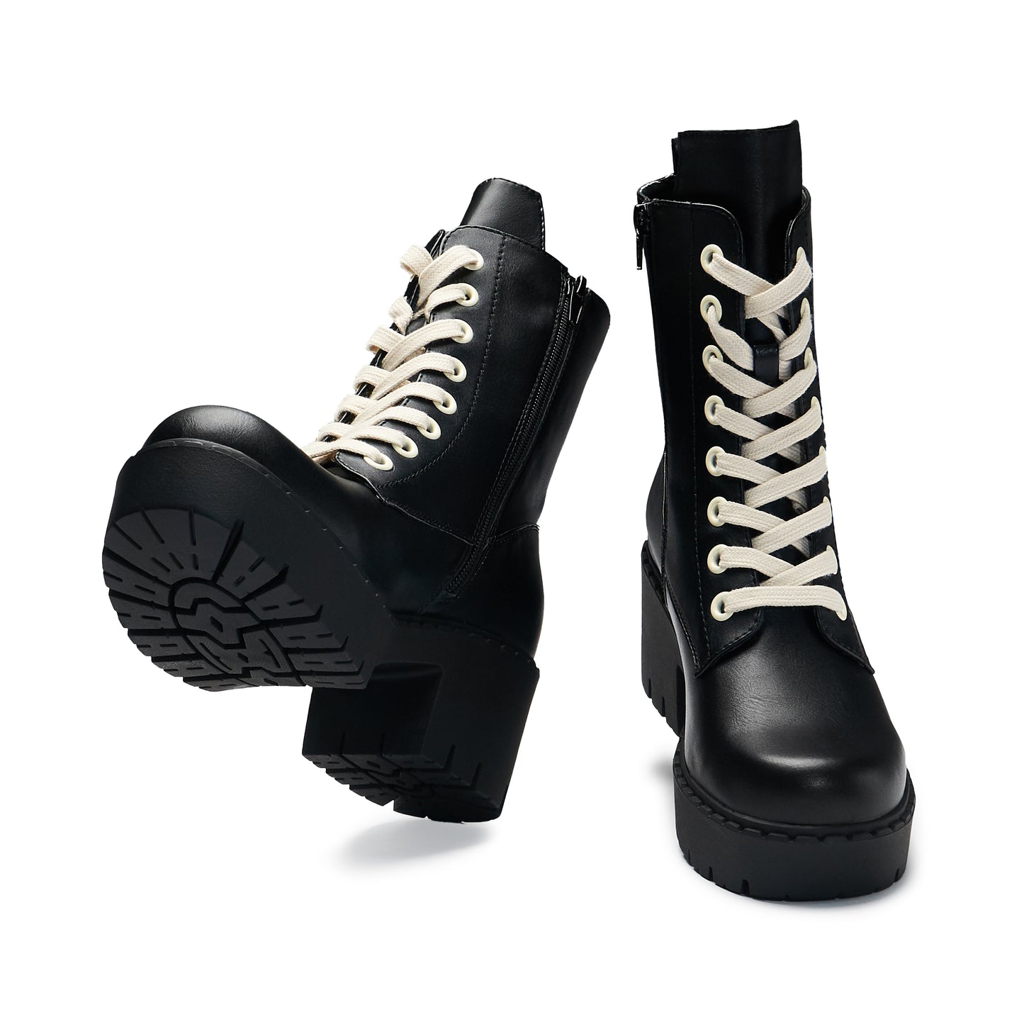 Salvius Switch Lace Up Boots - Black