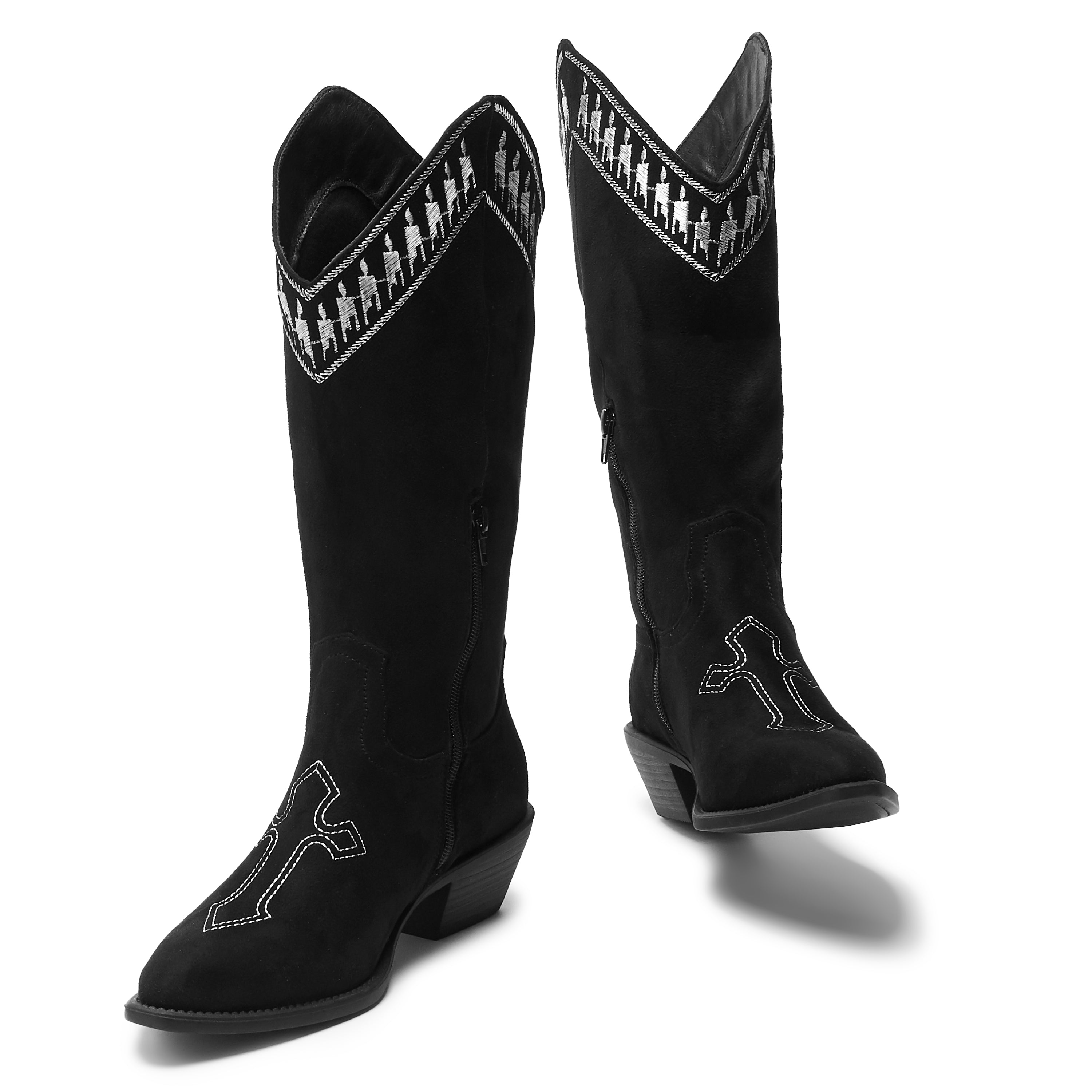 Broken Confessions Cowboy Boots - Black