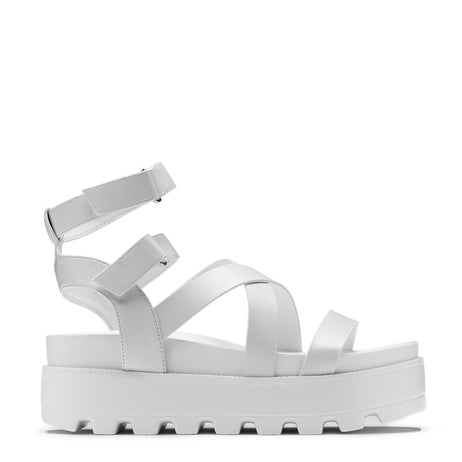 CRIX White Chunky Flatform Sandals