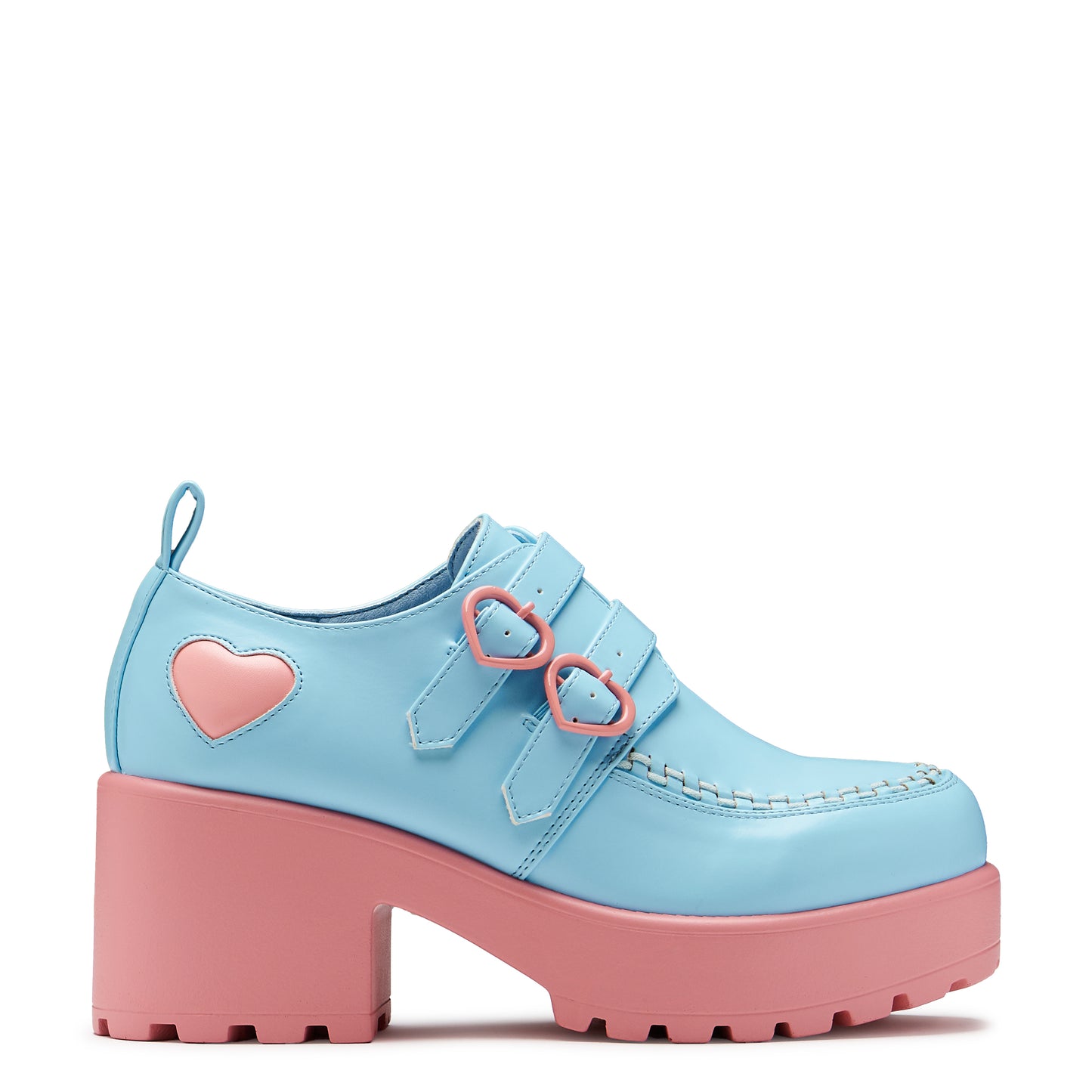 Cotton Candy Dreamscape Oxford Platform Shoes - Blue