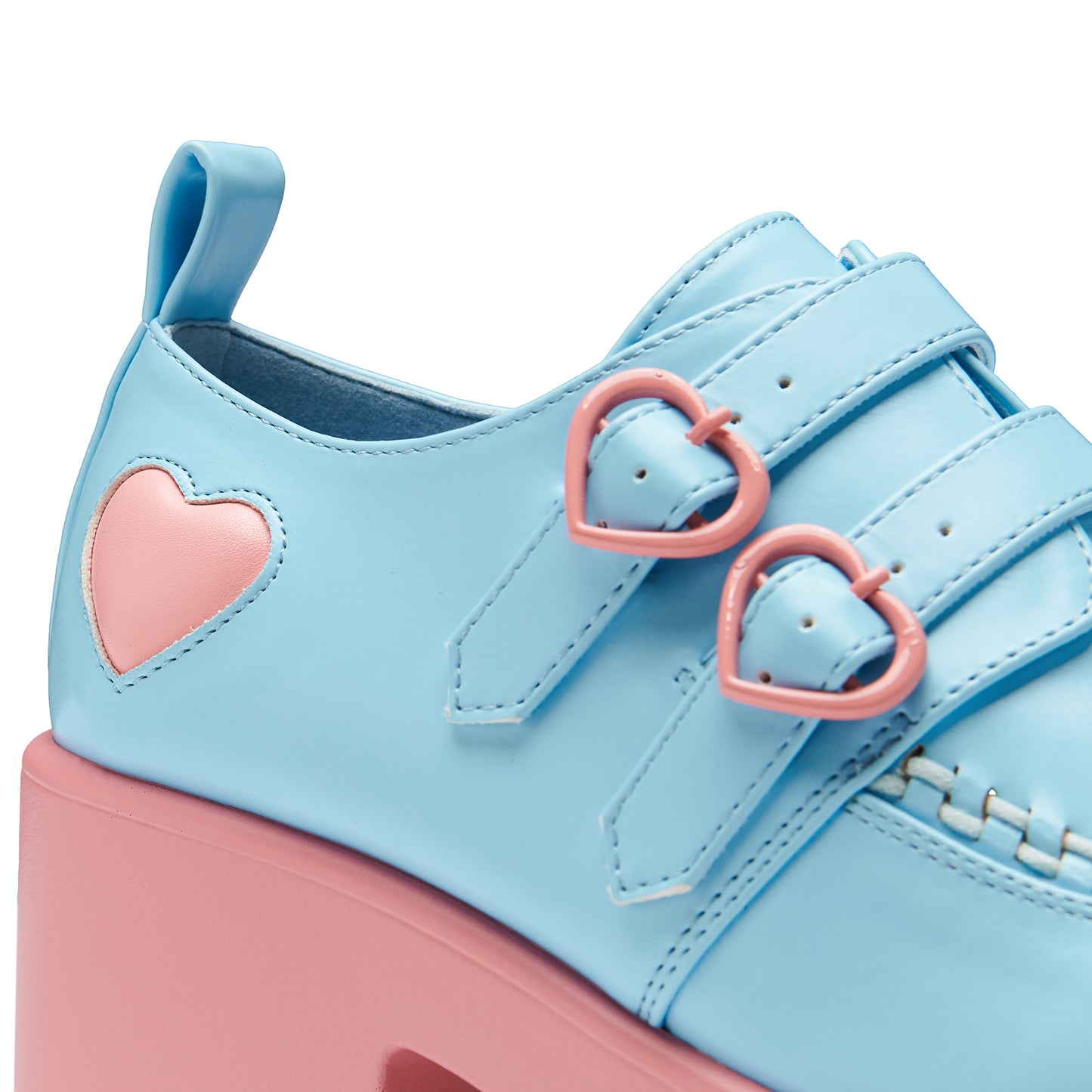 Cotton Candy Dreamscape Oxford Platform Shoes - Blue