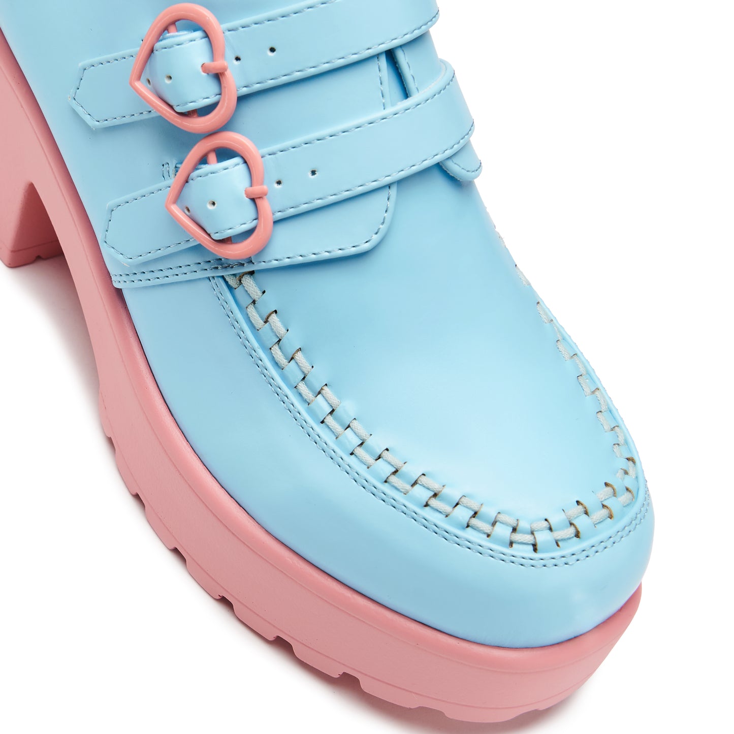 Cotton Candy Dreamscape Oxford Platform Shoes - Blue