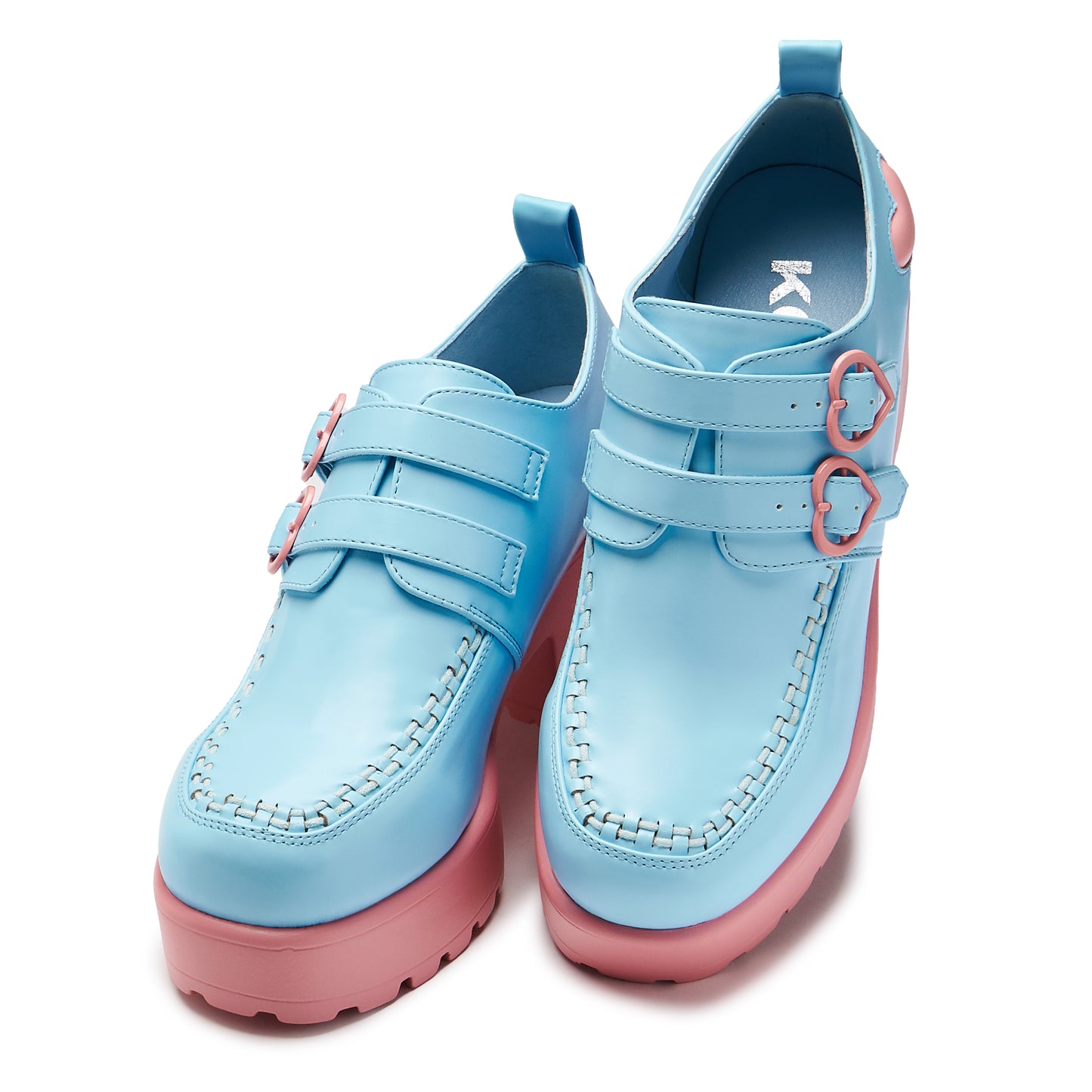 Cotton Candy Dreamscape Oxford Platform Shoes - Blue