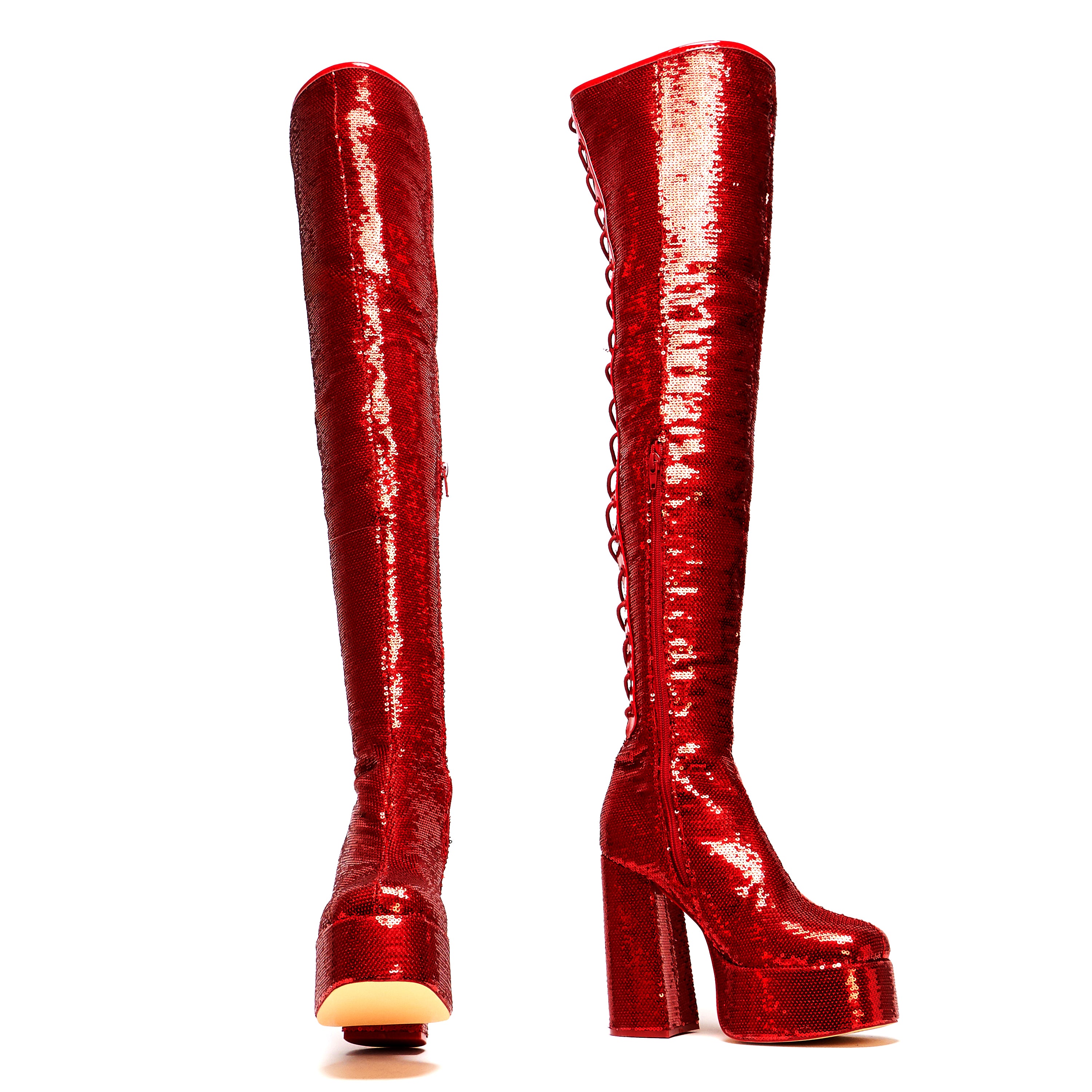 CreatureoftheNightSequinLongBoots-Red