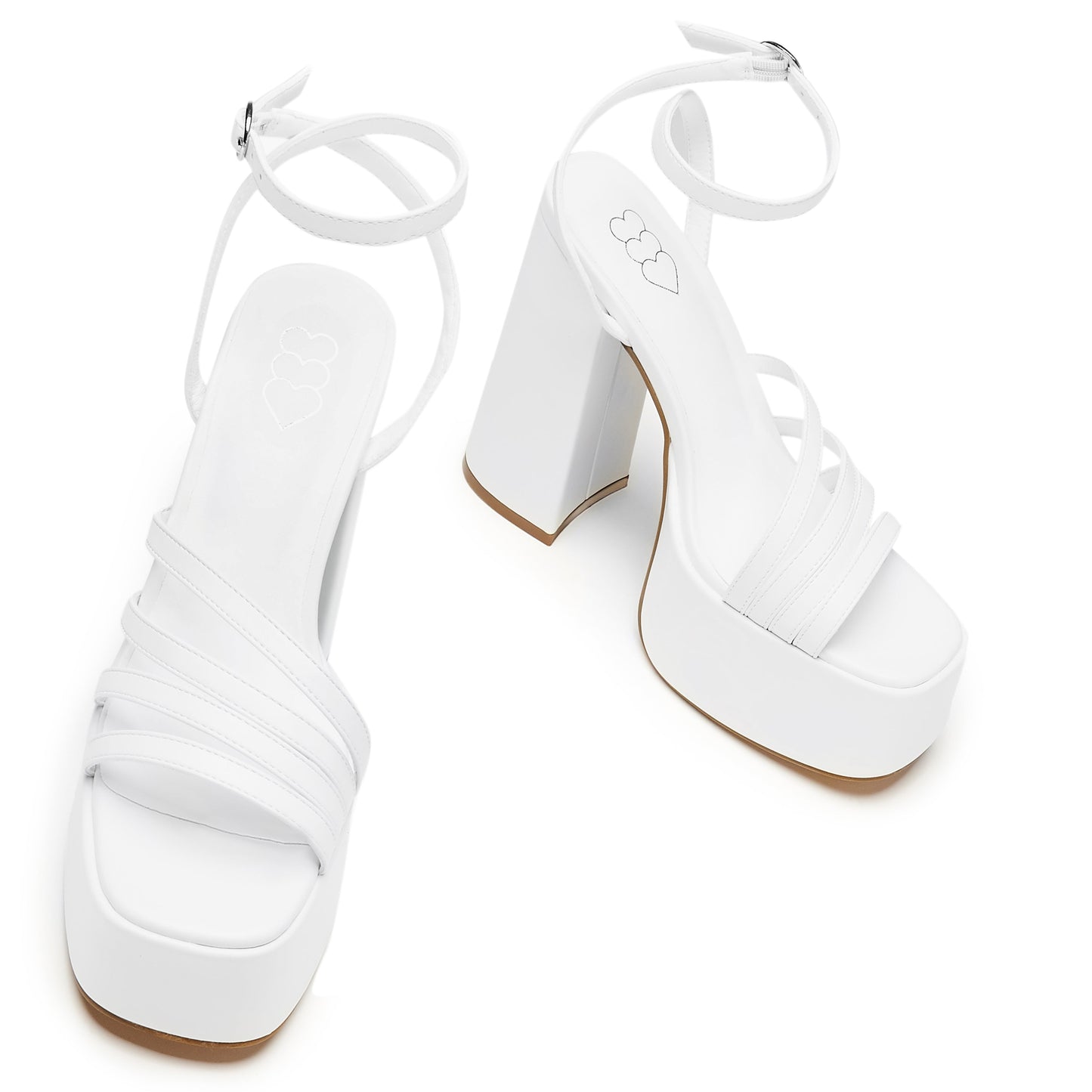 DBP52 WHITE PLATFORM HEEL