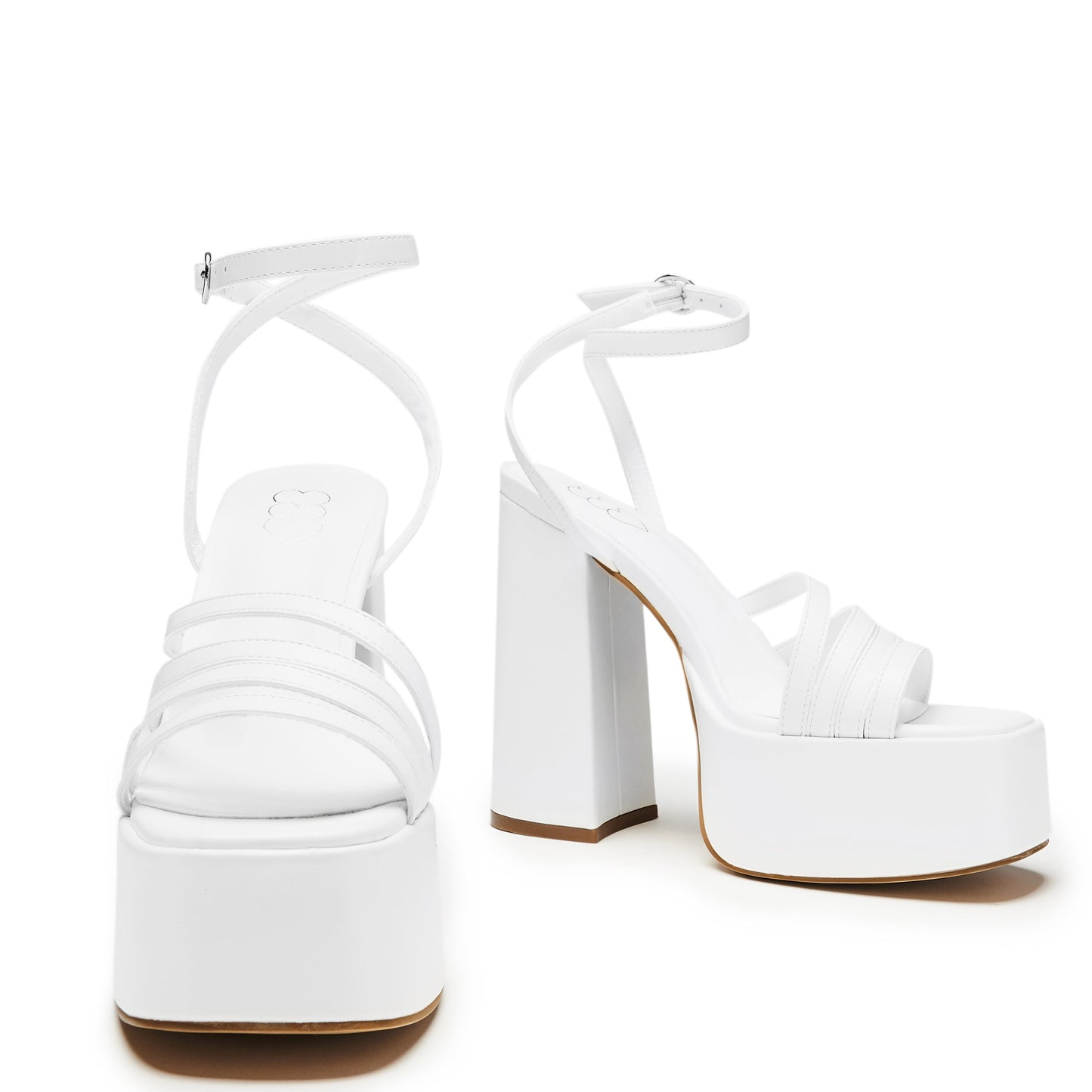 DBP52 WHITE PLATFORM HEEL