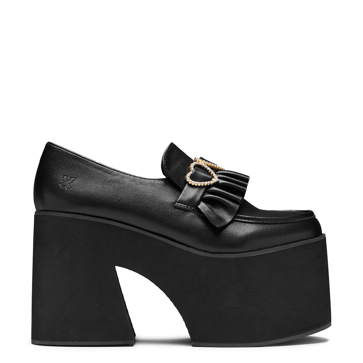 Dark Delights Chunky Heart Shoes - Black