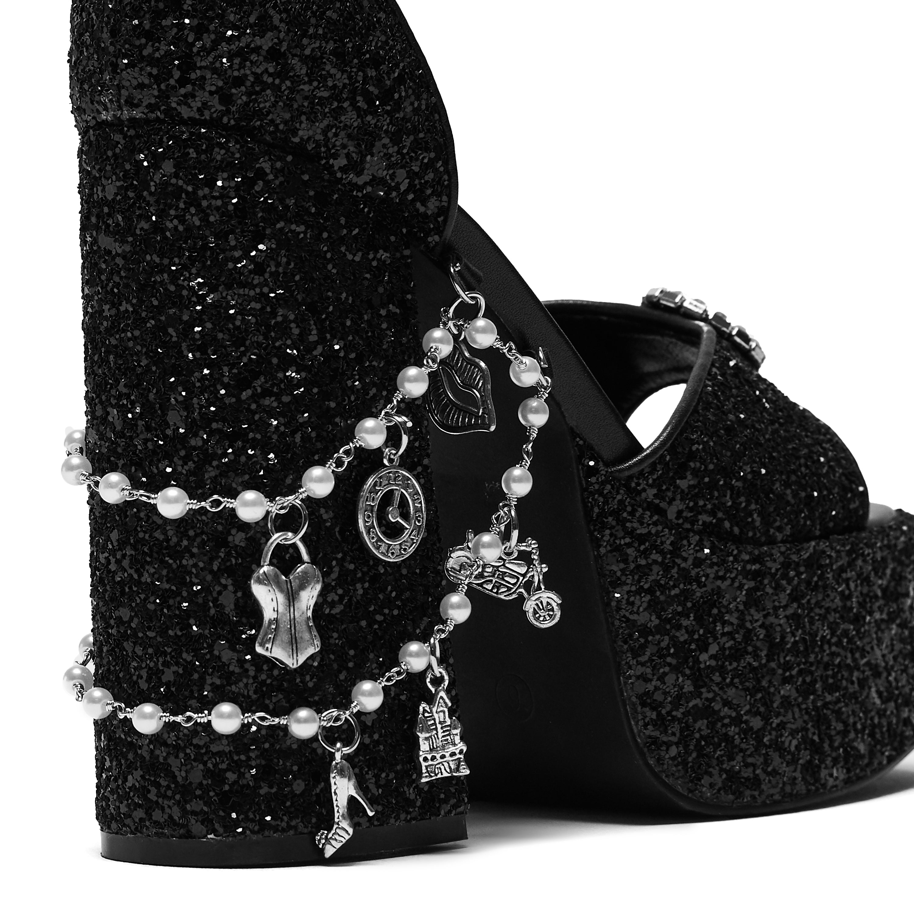 Frank N Furter Charm Heels - Black