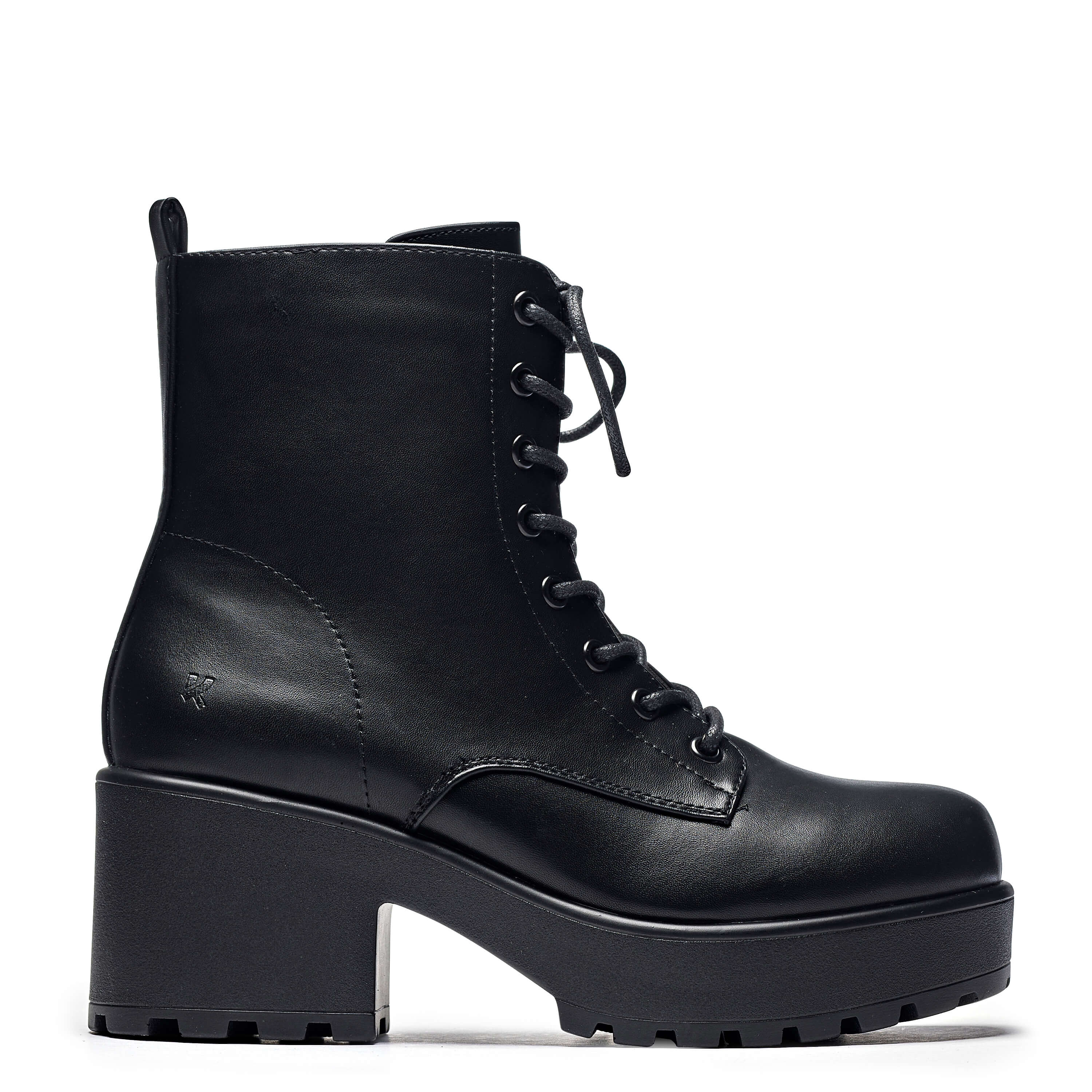 Black Leather Chunky Platform Military Boots in size 10 – KOI footwear