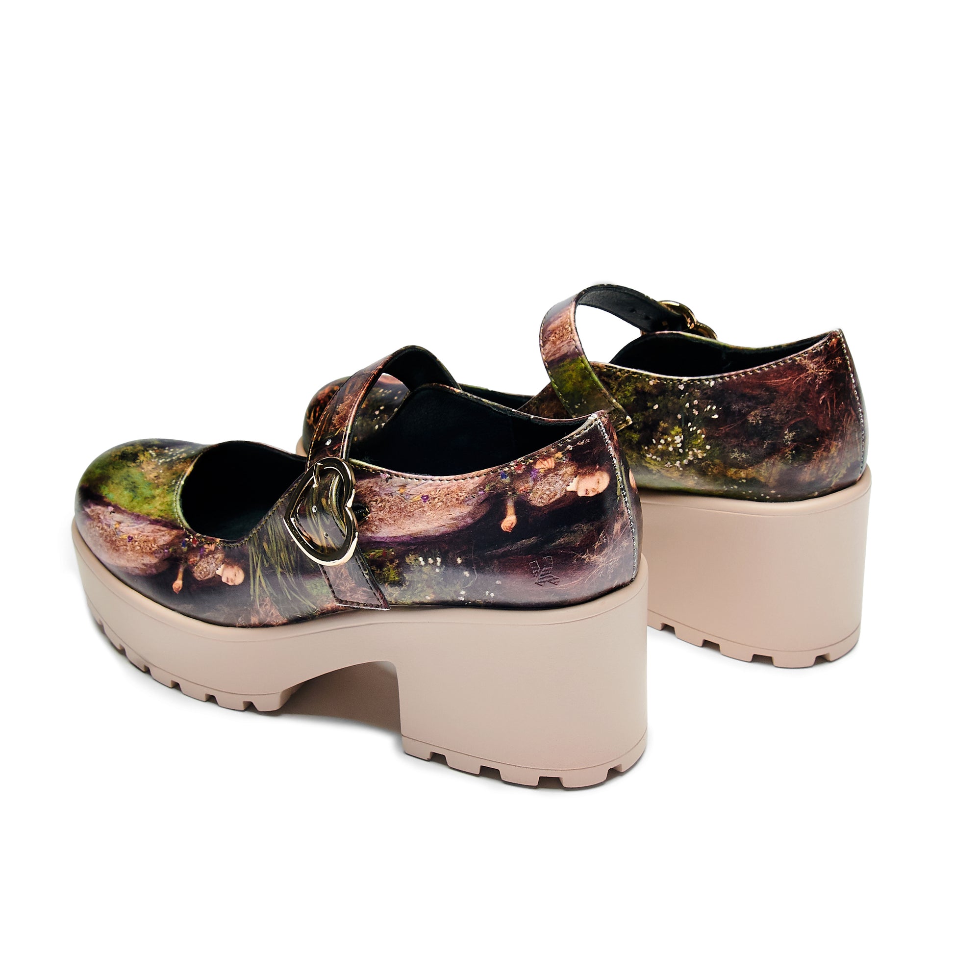 Tira Painting Mary Janes ' Ophelia Edition' - Mary Janes - KOI Footwear - Brown - Back View