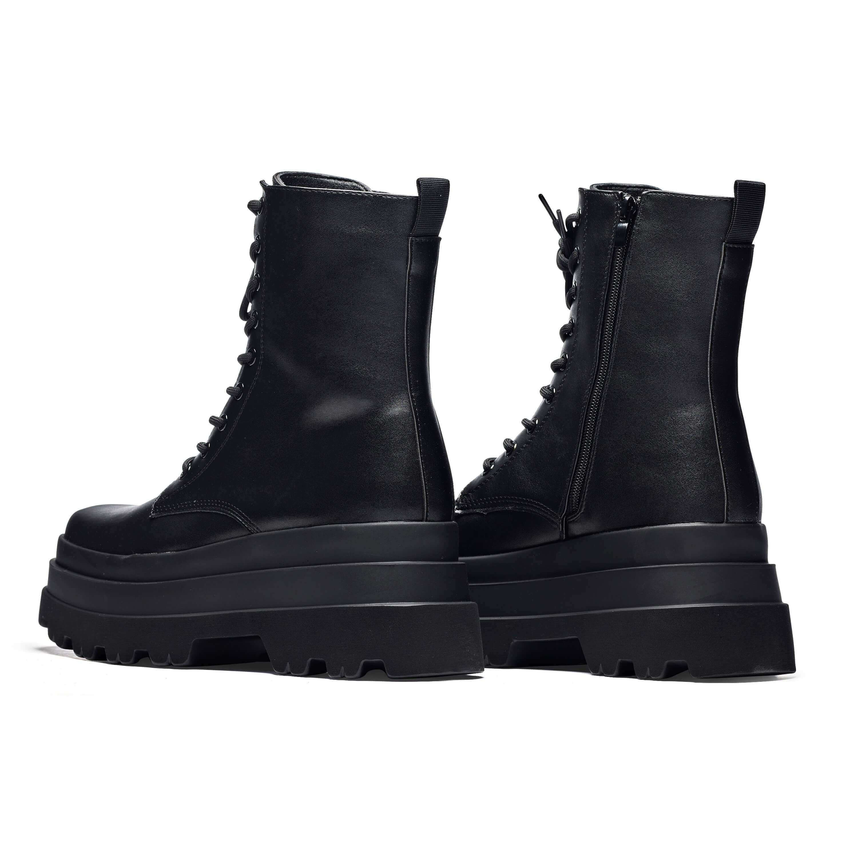 Deathwatch Trident Platform Boots - Ankle Boots - KOI Footwear - Black - Back View