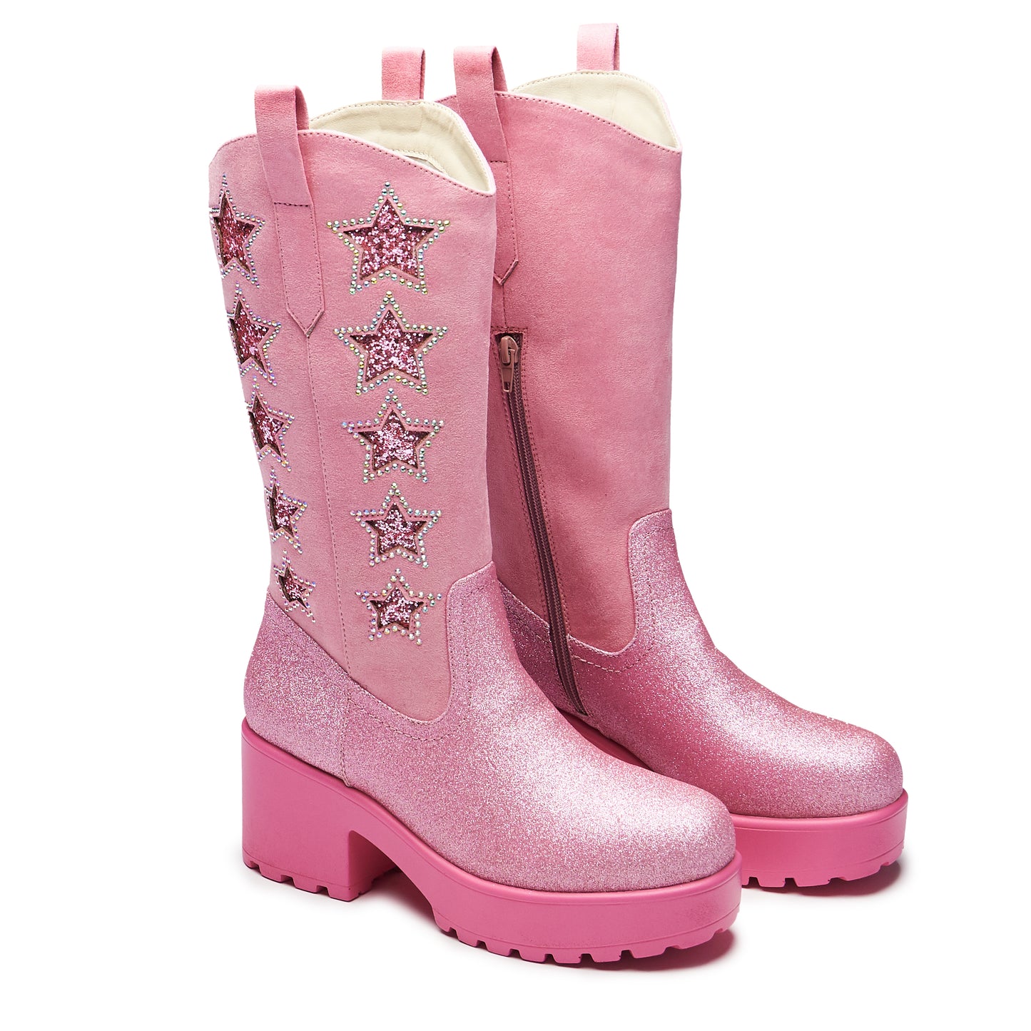 Pastel Supernova Chunky Western Boots - Pink - PRE ORDER