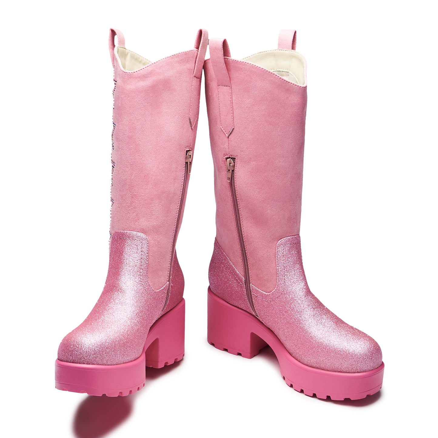 Pastel Supernova Chunky Western Boots - Pink - PRE ORDER