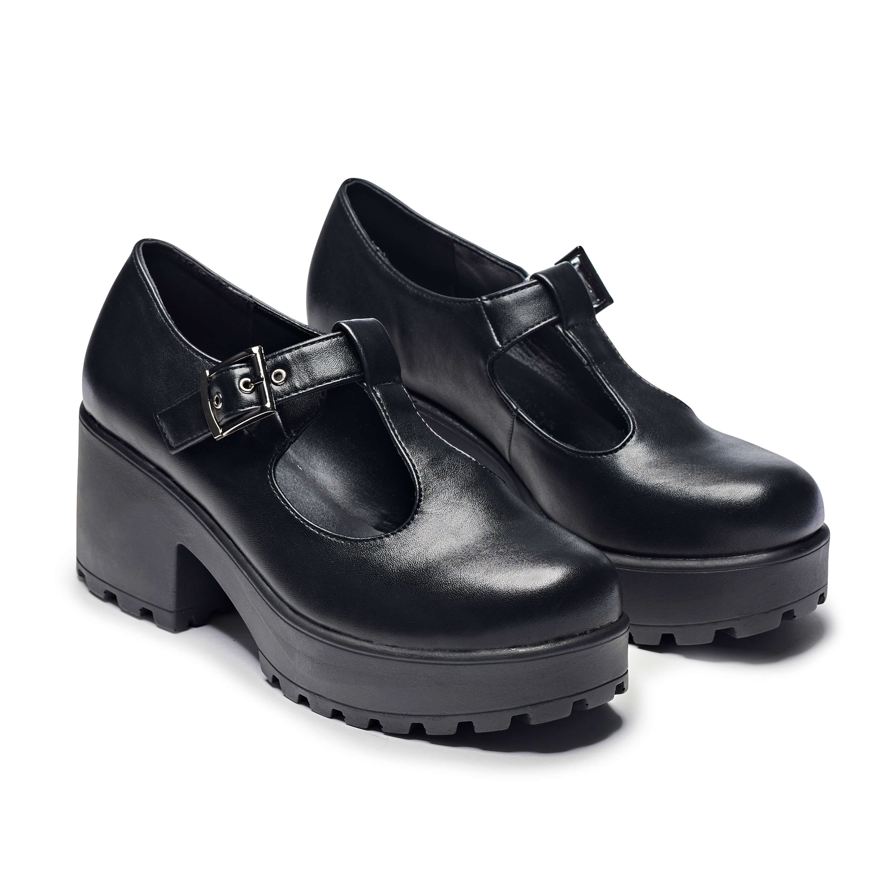 Womens black sale chunky shoes