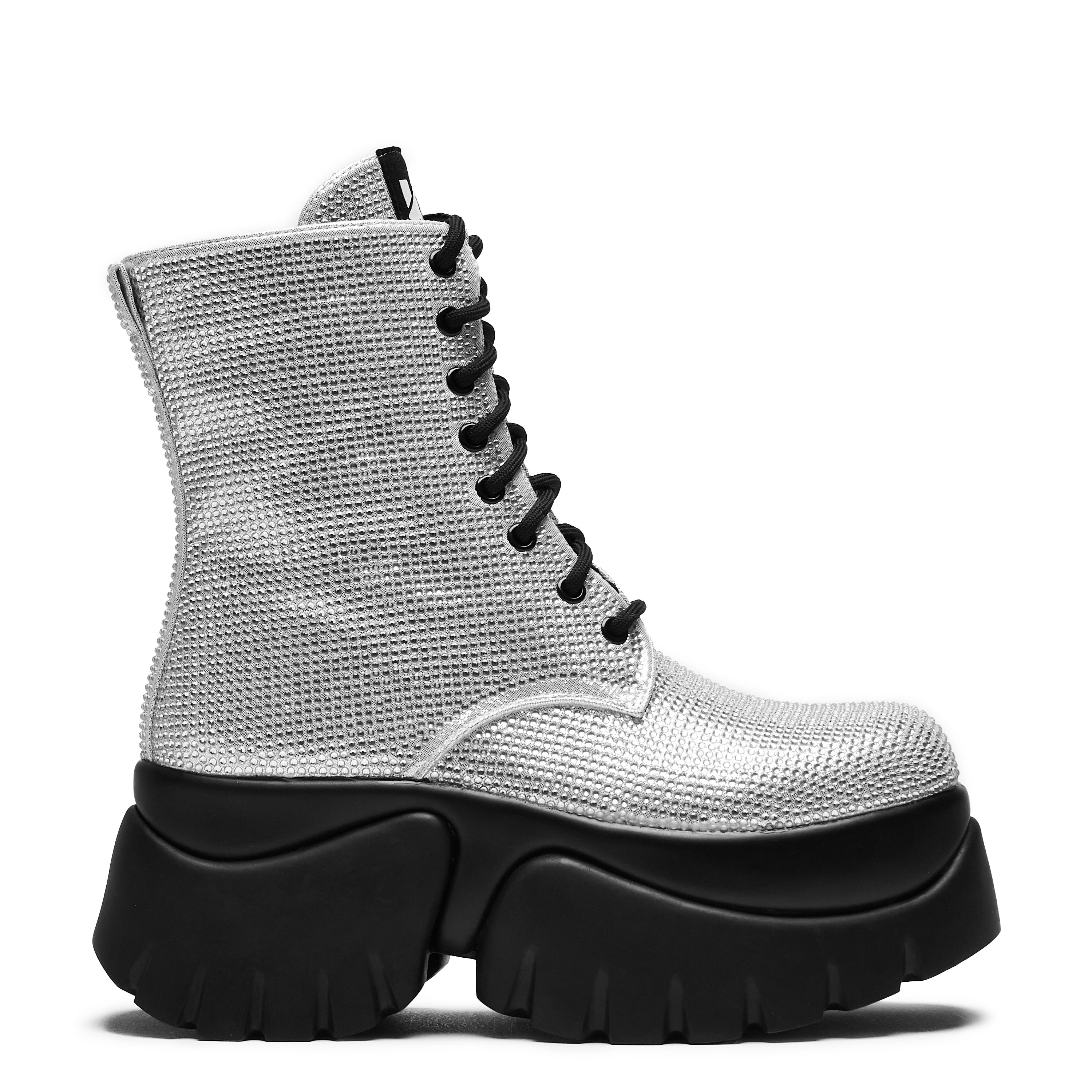 Koi Footwear White Gimli Combat Boots NIB Square Toe Size sale 7 Y2K Goth Rocker