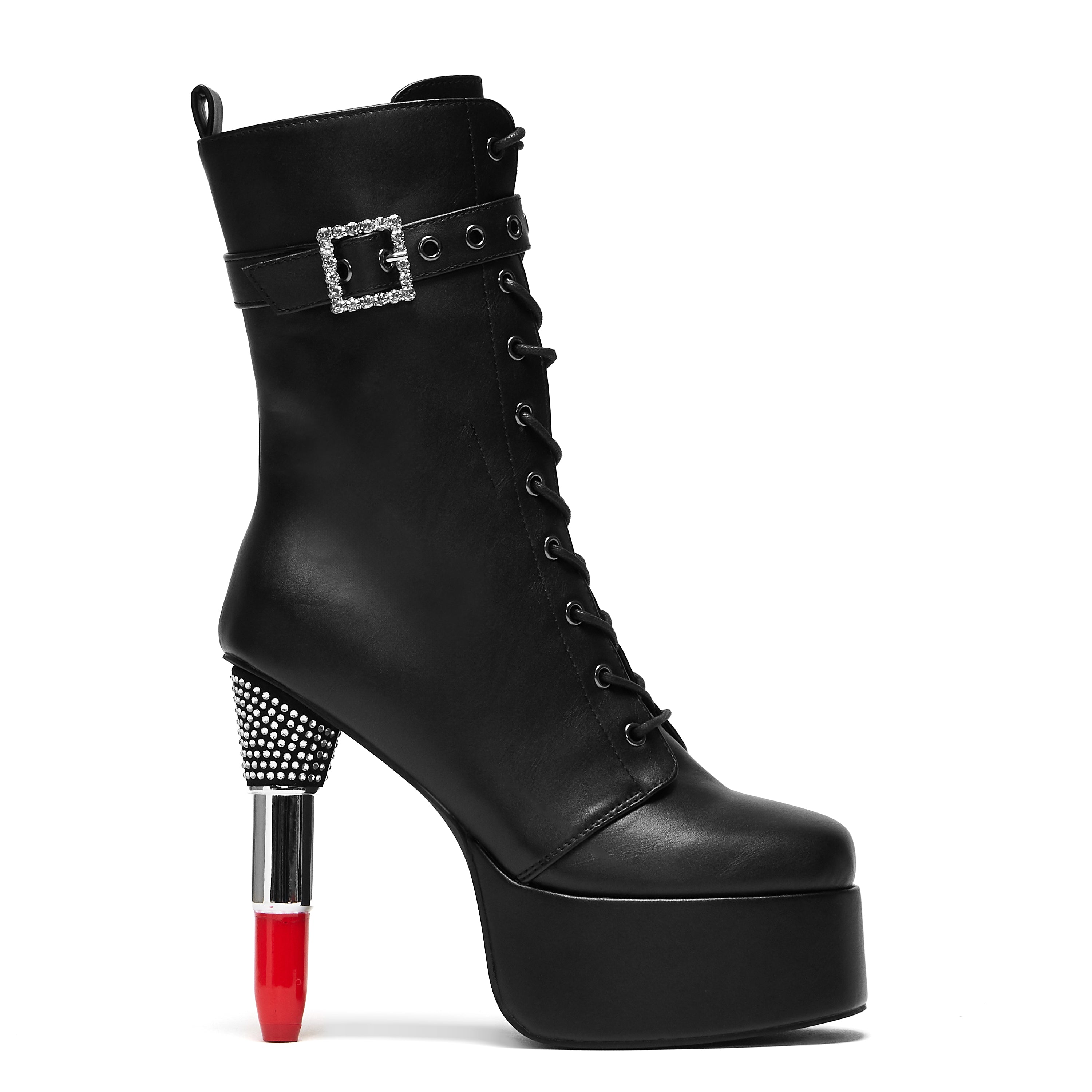 ThrillMeLipstickHeeledBoots-Black