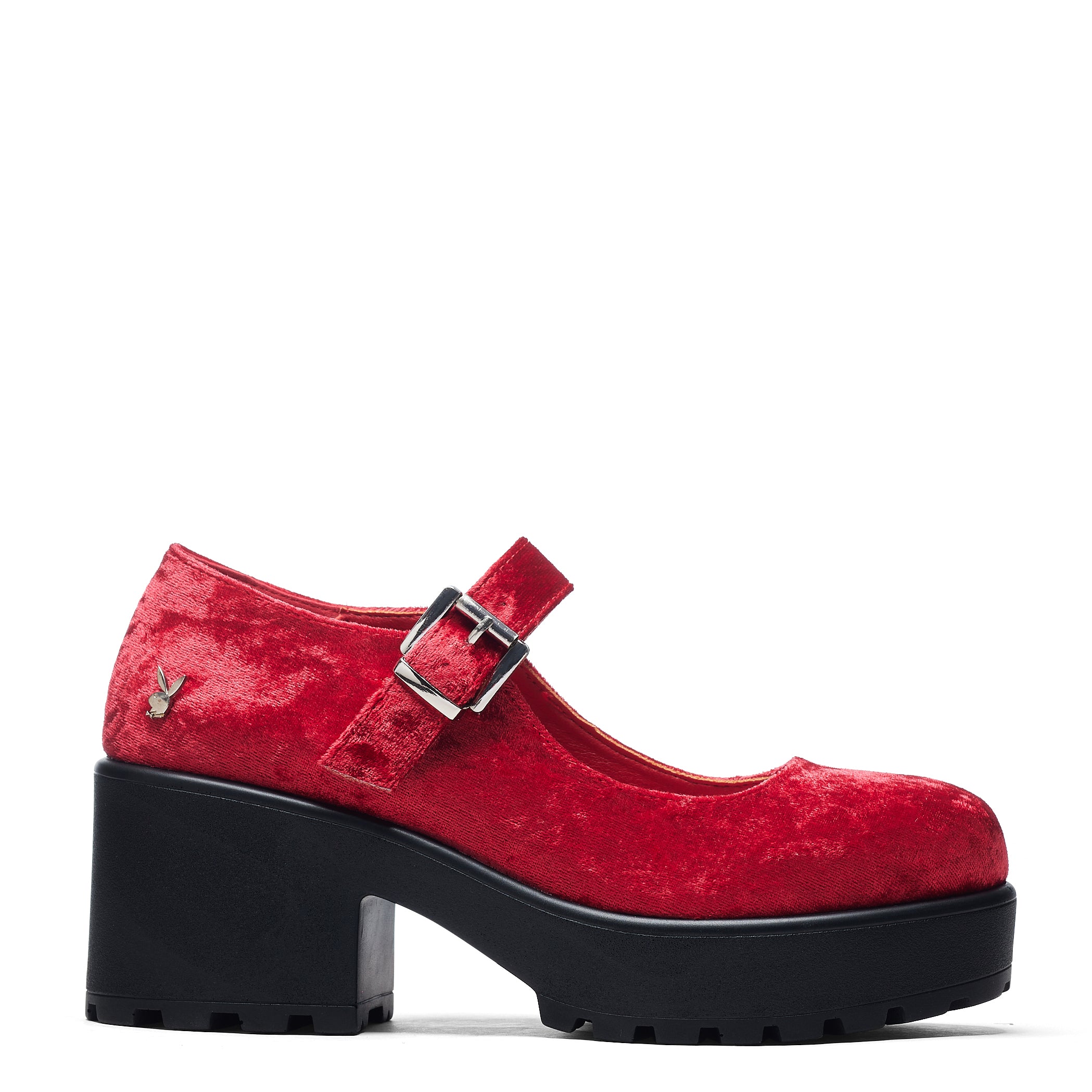 Red suede store mary jane shoes