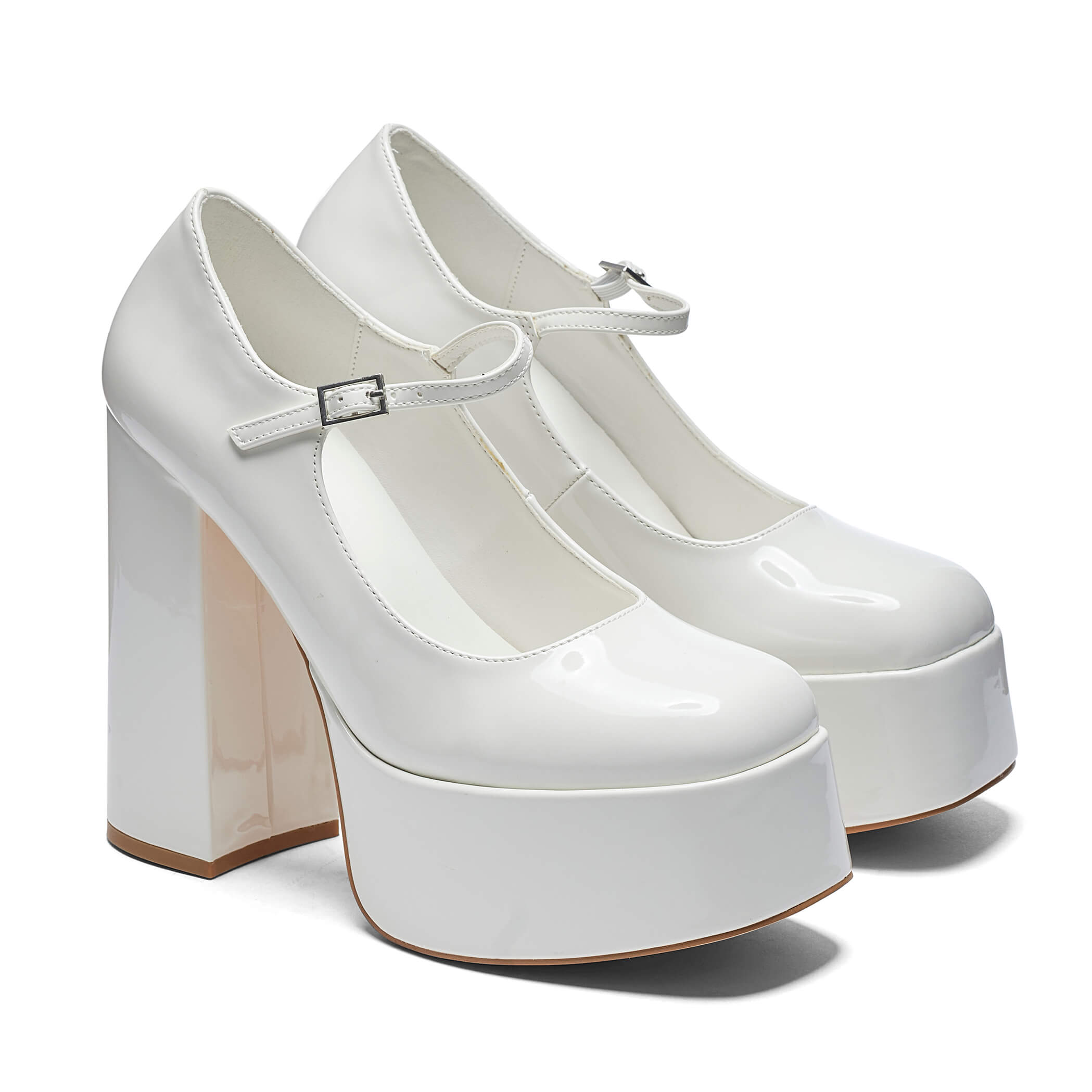 Buy Do BhaiChunky Platform White High Heels For Women & Girls/UK7 at  Amazon.in