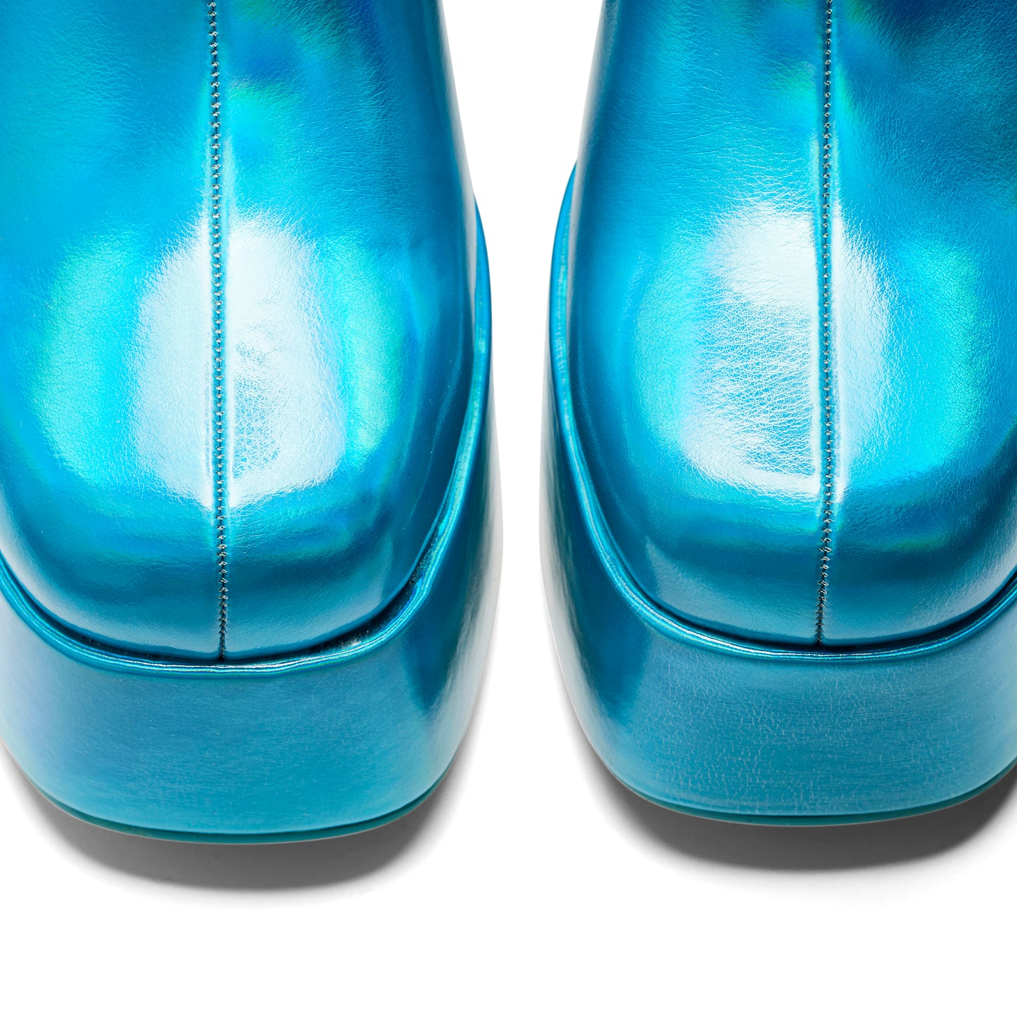Mirrorball Platform Heeled Boots - Blue