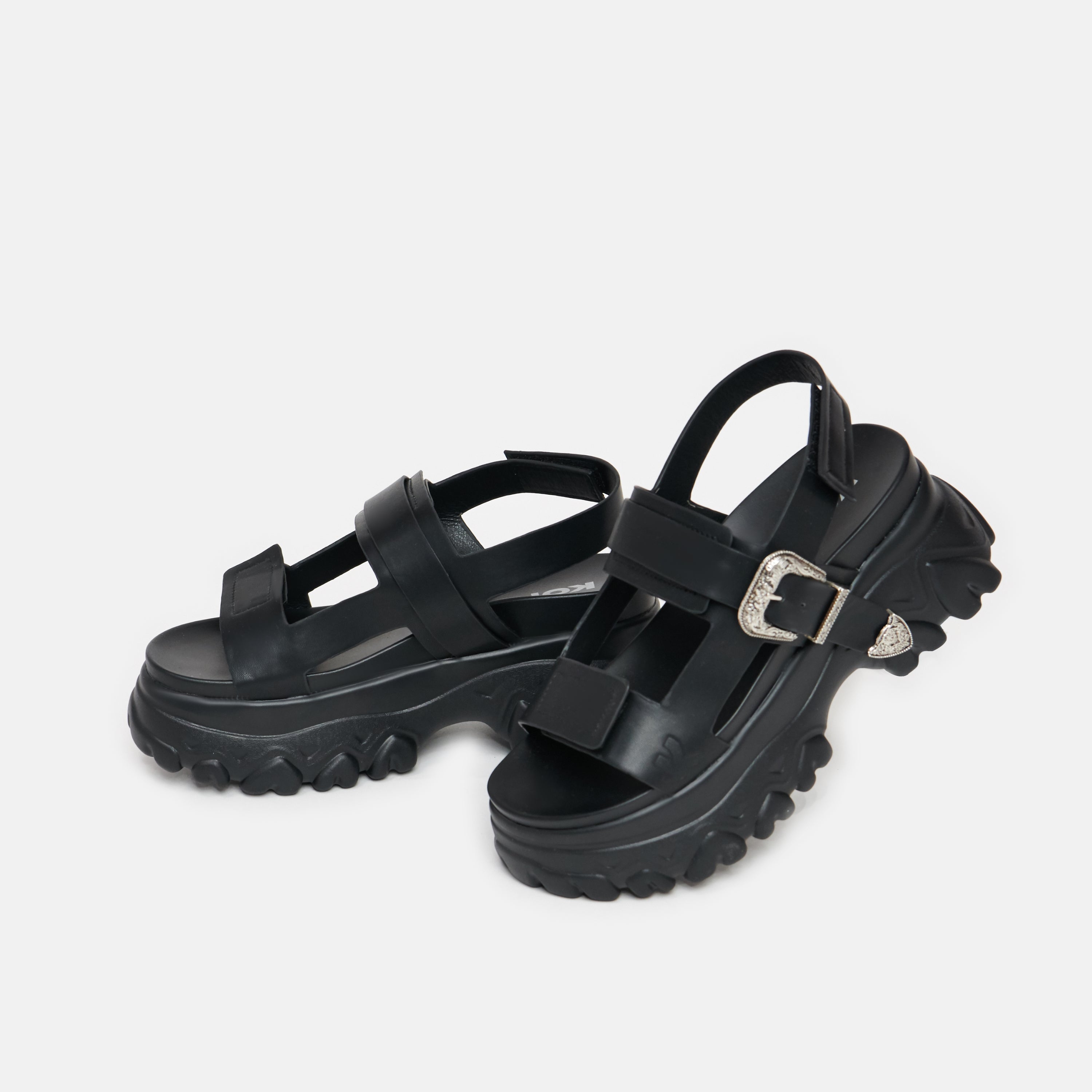 Strapped in faux leather cleated online sandals