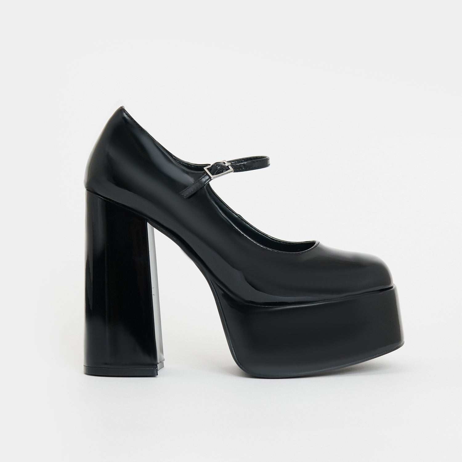 Darkbloom Black Patent Platform Heels KOI footwear