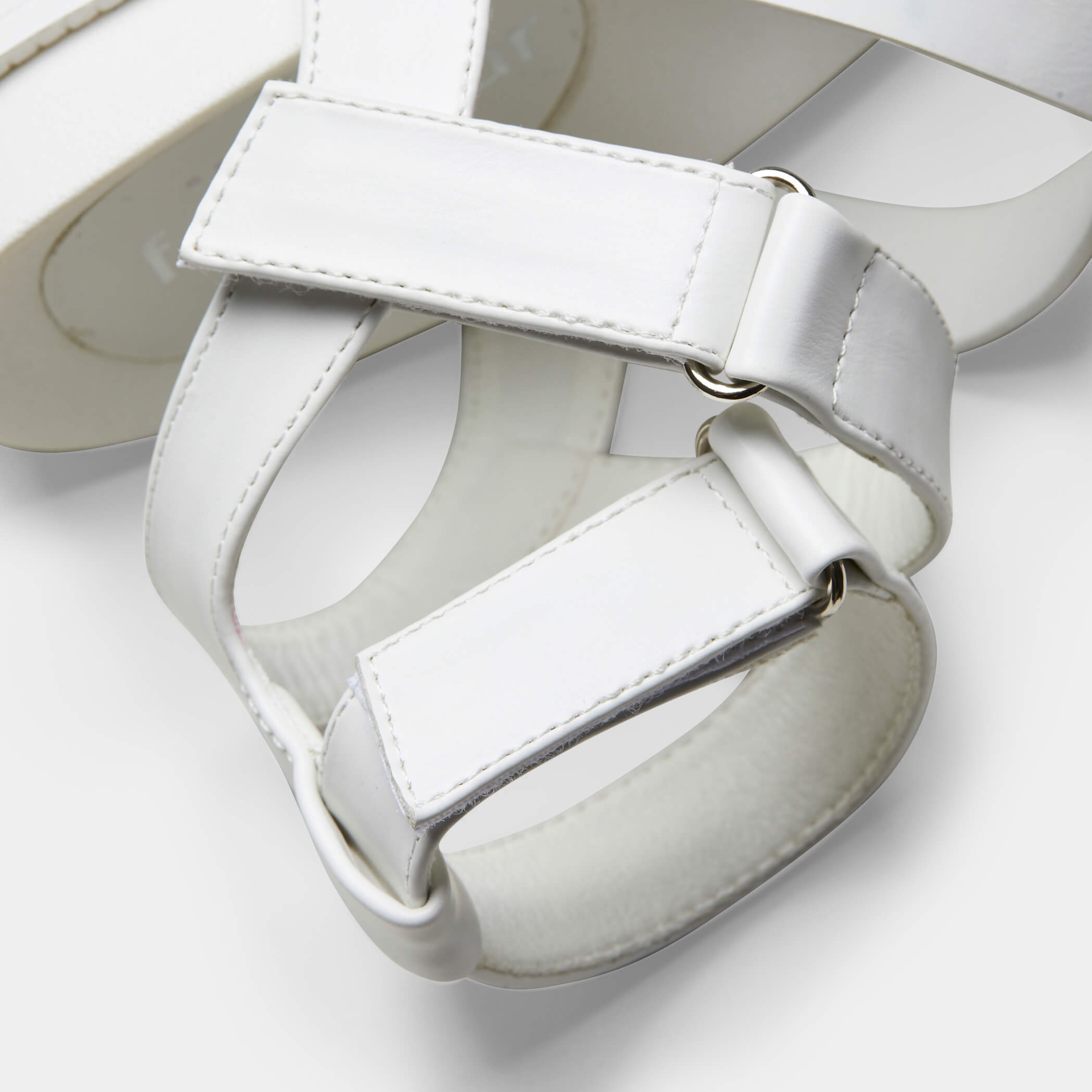 White sales chunky flatforms