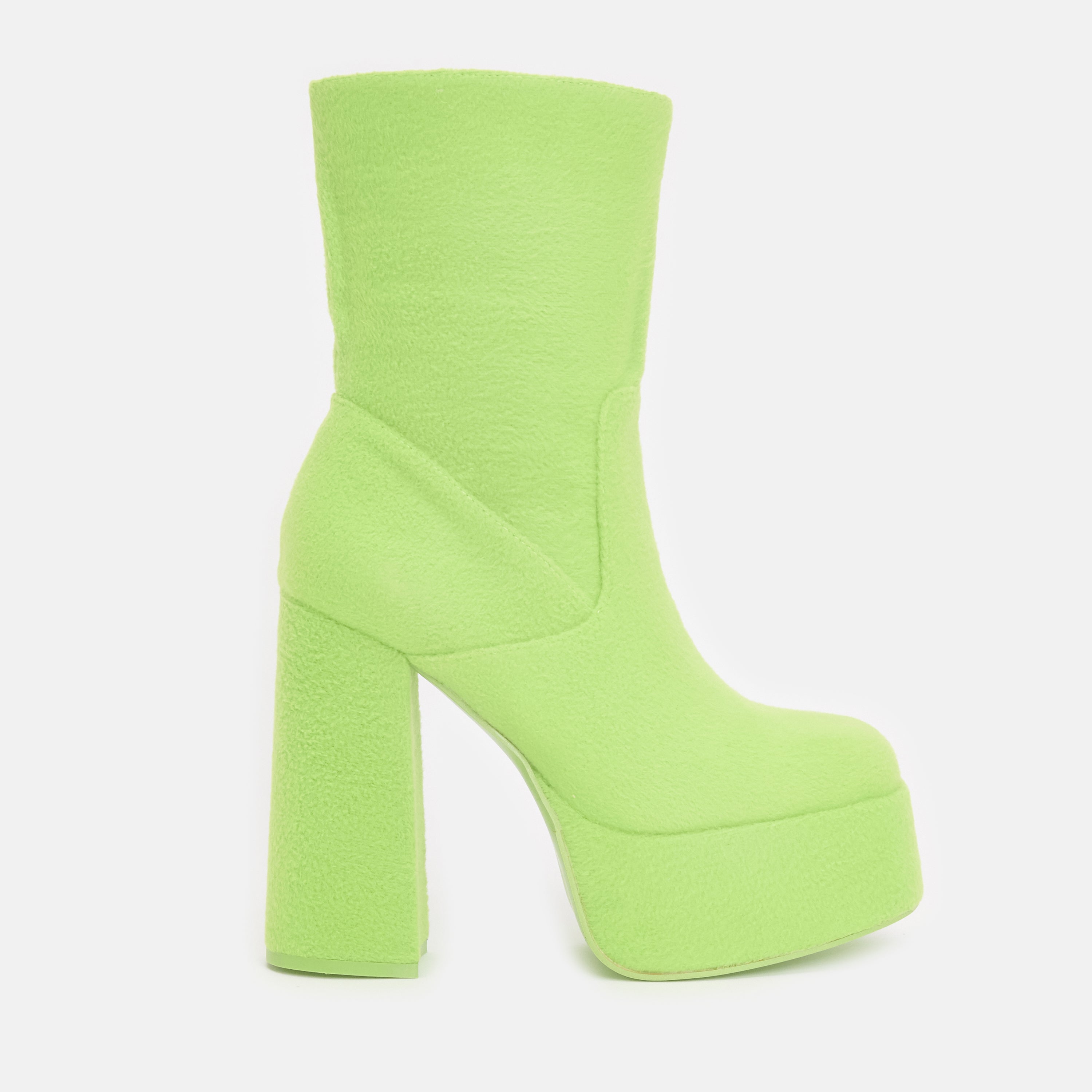 Lime green shop platform boots