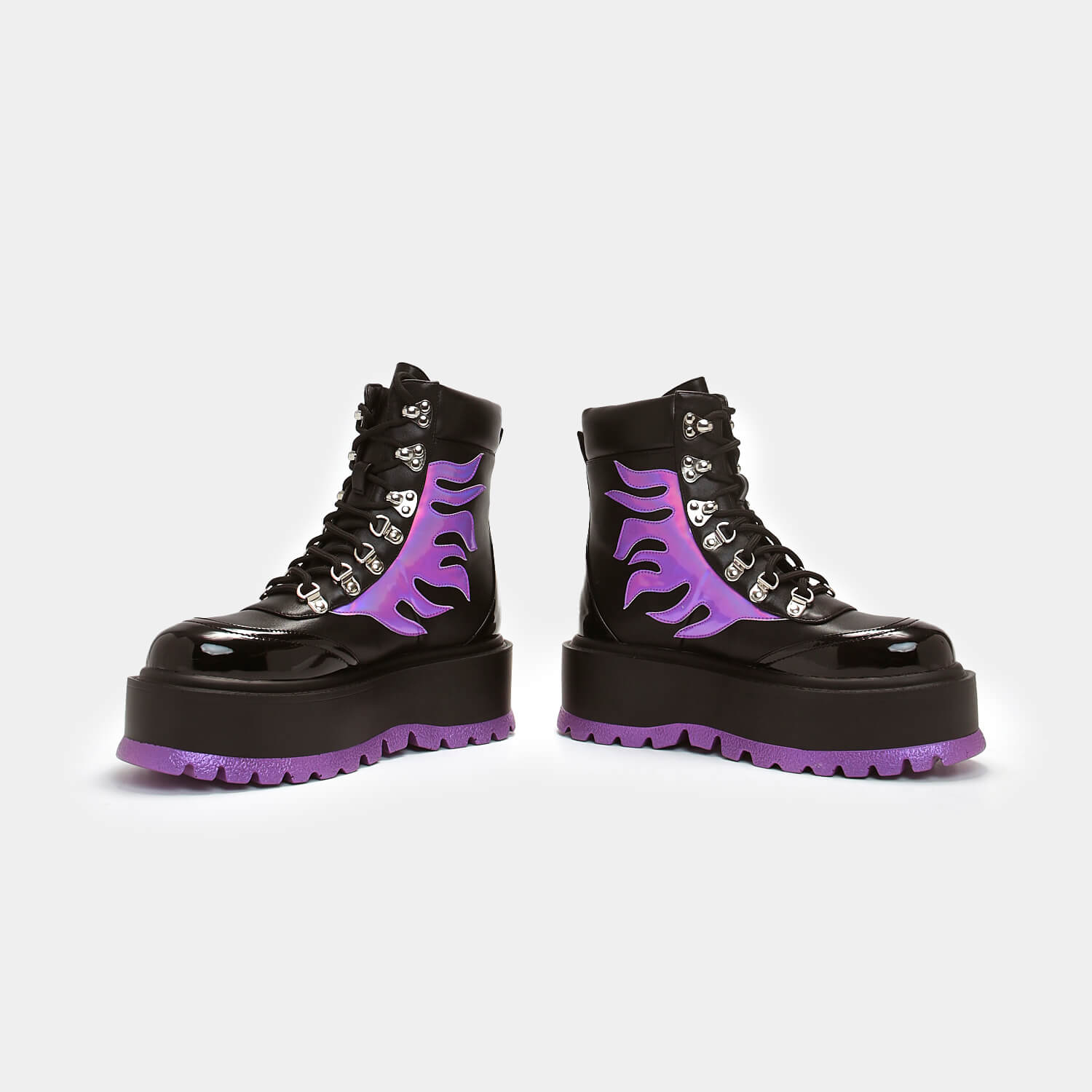 Purple on sale holographic boots